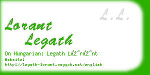 lorant legath business card
